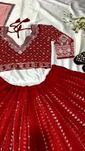 [PRE-ORDER] Semistitched Faux Georgette Lengha ( Delivery 15 Days )