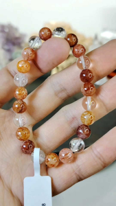 Natural Brazil High Grade Mixed Hematoid Crystal Beads Bracelet RYH02