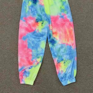 READY STOCK Girls Tie Dye Hip Hop Dance Costume Set Kids Streetwear Crop Top Jogger Pants Outfit Stage Performance