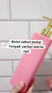 Botol Sabun Cair 500 ML Kotak Glossy & Variasi Warna Botol Isi Ulang Luxury Gold