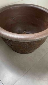 Chậu gốm đất nung lò củi bình dương đk rộng 56 cao 32 hàng loại 1 rất dầy và bền ạ