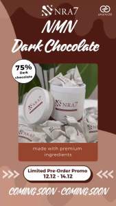EHARTA NRA7 Premium Dark Chocolate 75% NMN Multipack Low Fat Organic First NMN-infused