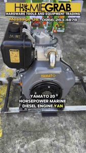YAMATO 20HP MARINE DIESEL ENGINE 3600RPM AIR-COOLED DIESEL ENGINE (PLASTIC TANK & STAINLESS MUFFLER)‼️YMT-192FAM-P‼️