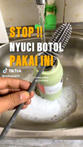 Sikat botol silicone gagang panjang pembersih botol sikat cuci botol serbaguna