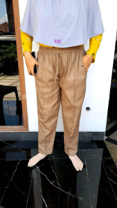 Celana Wanita Katun Twill Donita Stretchy Bahan Tebal Melar & Super Jumbo