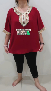 5XL WOMEN BLOUSE HALF SLEEVE PLUS SIZE PEREMPUAN LADY COTTON
