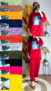 STELAN WANITA /ONE SET VIRAL/GBR DTF/cwe lg ddk santai