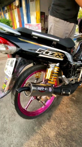 KNALPOT F1ZR PERUT HITAM TAMENG AHM FULL SIRIP