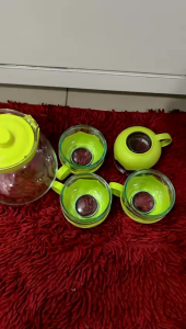 Tea Pot Set 5 in 1 Tempat Minum Teh Teko Set Polos Cantik