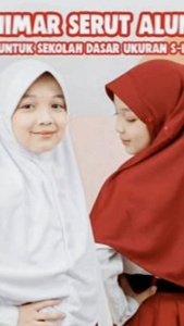 Khimar serut anak sekolah Kerudung anak sekolah