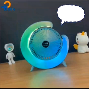 Kipas Angin Portabel 2 In 1 Dilengkapi Lampu LED RGB Charger