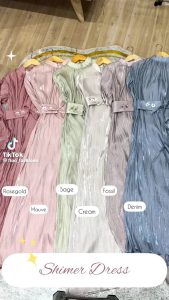 Rivana Dress Gamis Muslim Shimmer Wanita All Size
