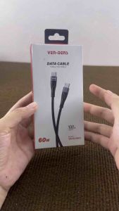 VEN-DENS DATA CABLE TYPE-C to TYPR-C 60W 100CM BLACK