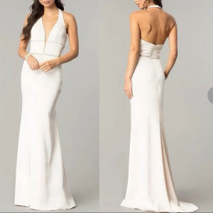 Light Pink Elegant Long Gown | Halter Neck Deep V | Size: 6 & 10 | US Imported | Preowned