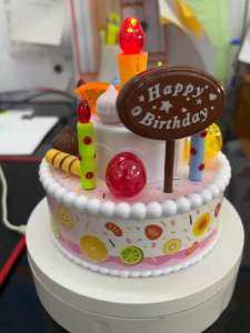 เค้กวันเกิด ของเล่น มีเพลงHBD มีไฟ แต่งหน้าเค้กได้ เค้กของเล่น RP-NF588-10