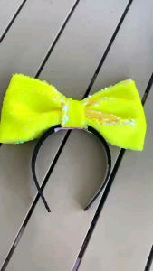 ที่คาดผมโบว์ผ้าเลื่อม คาดผมเจ้าหญิง เครื่องประดับผม พร้อมส่งจากไทยhipaholic