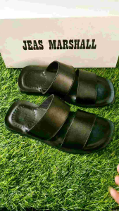 Sandal Kulit Pria Jeas Marshall - Kulit Sapi Asli 100% - JM 02 Hitam (Produksi Sendiri)