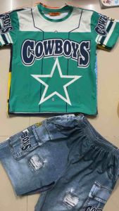 40-70kg đồ bộ bé trai size đại cồ tay ngắn quần đùi thun lạnh giả jeans mềm mịn mát dày dặn 1074