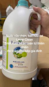 Nước Rửa Chén Bát Hữu Cơ LAYER Clean + Tặng 1 Búi Lưới Rửa Chén Bát