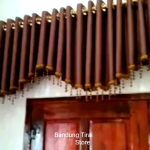 Satu Set Gorden Jendela & Pintu Poni Pisah Pakai Renda Kristal Tinggi 230-250 cm