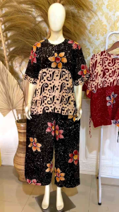 Setelan kulot batik jumbo ld 130 kancing depan kain santung adem batik cap pealongan