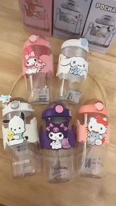 Sanrio 100% BPA Free Kids Straw Water Bottles 650ml (Kuromi/Hello Kitty/Cinnamoroll/Melody/Pochacco)