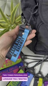 Two-Toned Personalized Luggage tag / Bagtag -size:1.5x5 inches