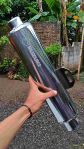Knalpot CKD Standar Satria FU & Logo Suzuki