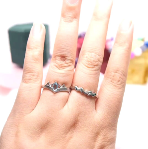 Cincin Couple Silver Adjustable S35 | Pasangan | Nikah | Lamaran | Hadiah | Tunangan 925 Perak | Aksesoris Pria Wanita