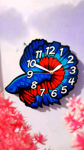 Jam Dinding Aesthetic Karakter Ikan Cupang