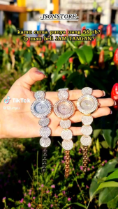 Jam Wanita JSON Motif Berlian Bonus Gelang Anti Air
