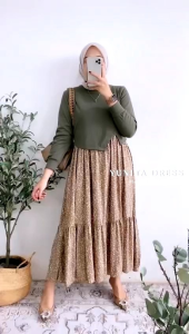 YUNITA DRESS NEW BEST SELLER MIDI DRESS KOMBINASI KNIT VIRAL DRESS TERLARIS DRESS KEKINIAN