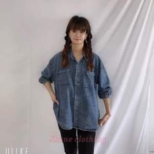 SHANE CLOTHING KEMEJA DENIM KANTONG LENGAN KARET 2868