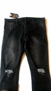 celana jeans pria sobek lutut robek ripped denim riff