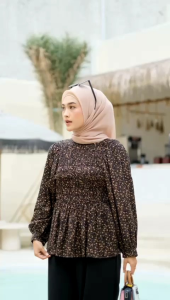 New Model - Satu Set Twill Bunga/Satuan Kekinian Dengan Smoke Dada/Setelan Wanita Terbaru Super Cute