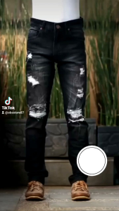 CELANA JEANS PRIA RIPPED SOBEK TIDAK TEMBUS BIGSIZE 28-38 MURAH