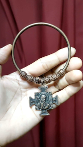 St. Benedict Bronze Miraculous Medal Cross House Protector Protection Against Evil with Pouch