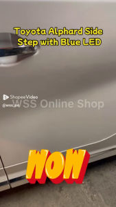 Toyota Alphard AGH30 / ANH30 (15-22) Titanium Black Side Sill Plate / Door Side Step with Blue LED