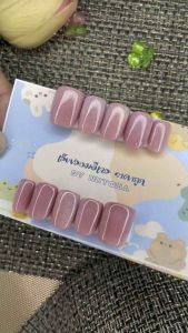 เล็บปลอมสีเจล การสั้นพิเศษสีลูกแก้วโฮโล สีชมพู และสีแน่นๆฉ่ำๆ