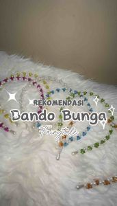 Esme Daisy Flower Pearl Headband: Aksesoris Rambut Korea Bunga Sakura
