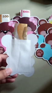 [15 biji] amplop 3D amplop lebaran lucu unik viral karakter bear