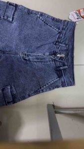 กางเกงผ้ายีนส์ยืดกระบอกตรงสุดฮิต รุ่นคาร์โก้s-38”สีฟอกสโนว์ดำสีฟอกสโนว์ยีนส์