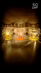 Candle holder  Lotus Glass Oil Lam ，Candle holder ，Prayer Oil Lam Crystal Glass Oil Lamp ，Buddha Word Glass Oil Lamp Bowl Plant Oil Salad Oil Lotus Bowl Home  Chinese Style Candle Holder Lighting Accessories