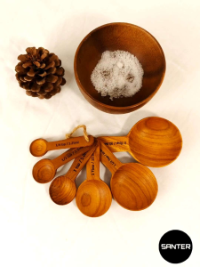 JT302. Teak Wood Wooden Measurings Spoon Set