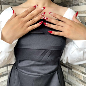 Dress Wanita Korea Lengan Puffy Pakaian Wanita Formal Sabrina Dress Rample Lengan Kombinasi JiaJia zh