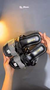 Sandal Wanita Selop motif di pakai baju Empuk Kekinian