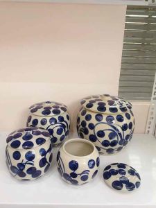 Hũ Muối Dưa Cà Âu Đựng Mỡ Hầm Gà Có Nắp Chấm Xanh Bát Tràng Decor Bếp Xưa