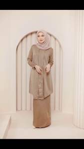 [Anggun] Baju Kebaya Plain IRONLESS (Dinda / Nuha) Air Flow Satin  S-5XL