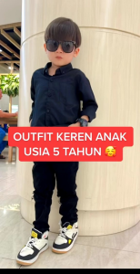 Kemeja Anak Laki-Laki Cowok Lengan Panjang Warna Hijau Sage Hitam Maron Lilac Taracota Putih Lemon 19 Varian Warna Usia 8 bulan - 12 tahun Premium Murah
