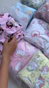 10-22kg đồ bộ babydoll mát cho bé gái thun thông hơi chất đẹp có lỗ nhỏ thoáng khí chất vải mềm mát 200